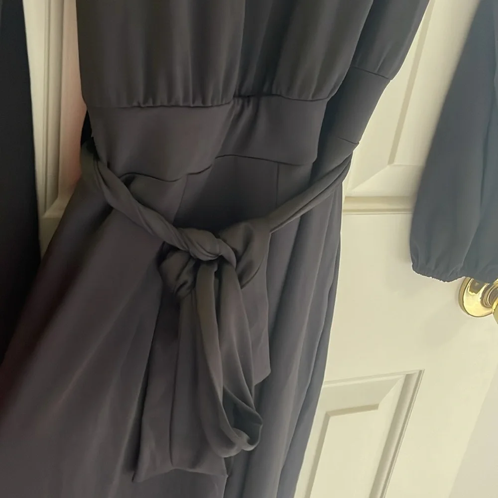 Women’s Black Belted Jumpsuit - Elegant Wide-Leg One-Piece - Picture 7 of 8